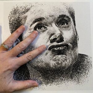 SUPERNATURAL DEAN WINCHESTER SMIRKY POINTILLISM ART PRINT